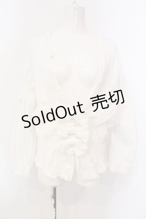画像: INGEBORG / 3つリボンタックコットンカーディガン  オフシロ O-25-04-17-012-LO-TO-IG-OS