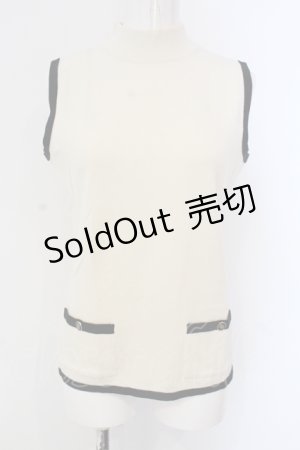画像: INGEBORG / ツートンニットノースリーブトップス  オフシロ×クロ O-25-04-17-013-LO-TO-IG-OS