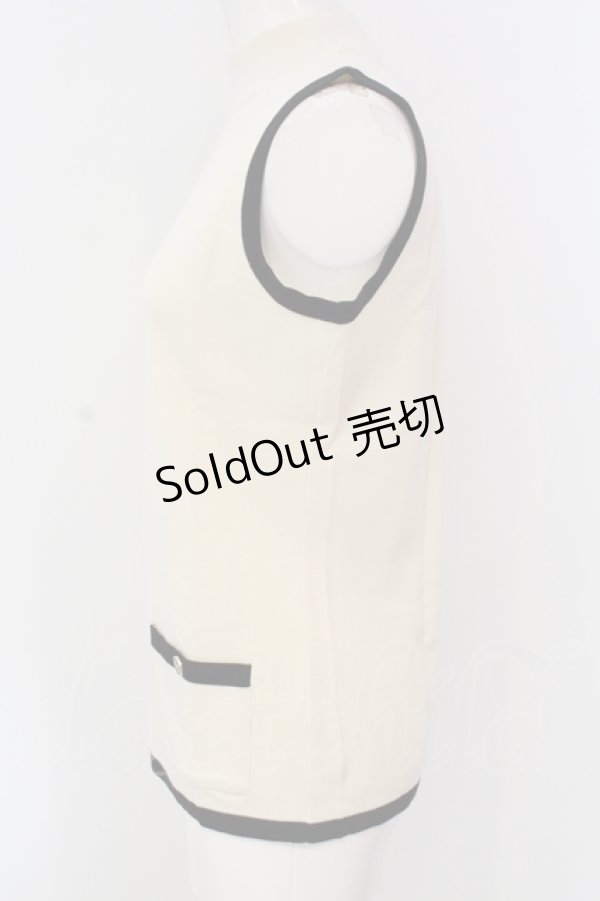 画像2: INGEBORG / ツートンニットノースリーブトップス  オフシロ×クロ O-25-04-17-013-LO-TO-IG-OS (2)