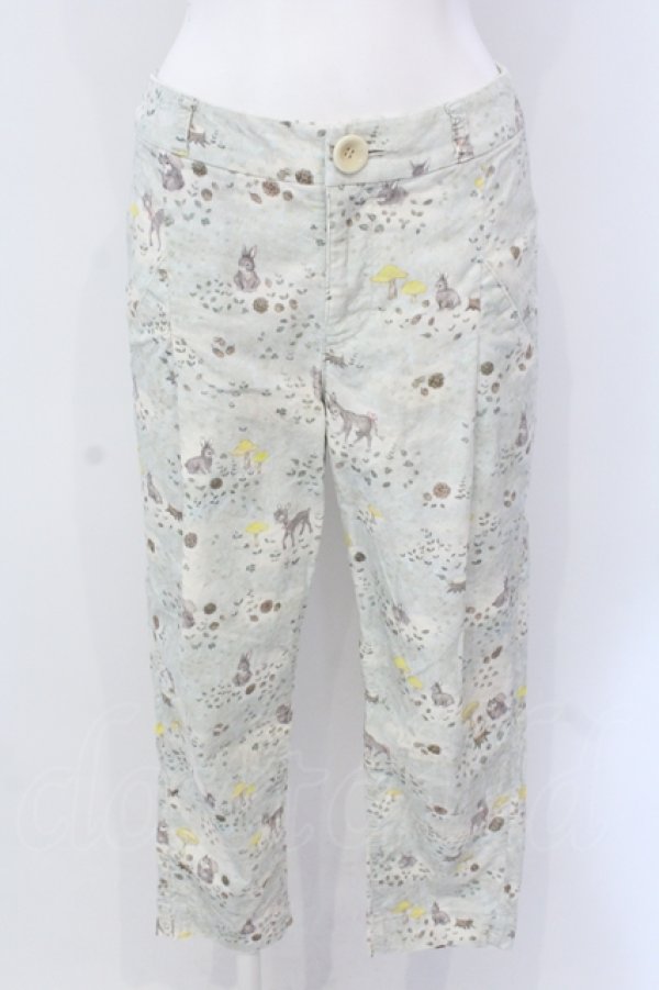 画像1: Franche Lippee / ぱっつんロバコーデュロイ調パンツ M グリーン系 O-25-04-17-002-LO-PA-OW-ZT023 (1)