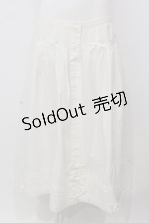 画像: INGEBORG / はしごレースタックリボンスカート  シロ O-25-04-17-021-LO-SK-IG-OS