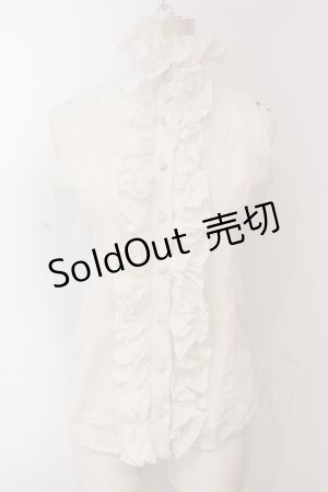 画像: SEXY DYNAMITE LONDON / フリルノースリーブブラウス  ホワイト O-25-04-17-025-PU-BL-OW-OS