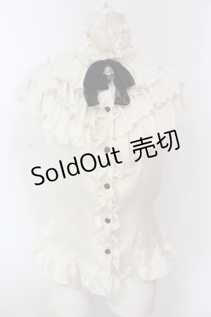 画像: MARBLE / クラシカルカメオタイ付きティアードフリルブラウス  生成り×ブラック O-25-04-17-029-GO-BL-IG-OS