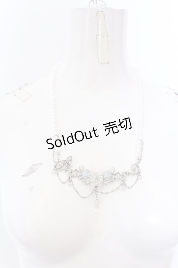 画像1: axes femme / ローズ×パールネックレス  シルバー O-25-04-18-002-AX-AC-OW-OS (1)