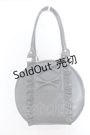 画像: axes femme kawaii / ツインリボンラウンドハンドバッグ  クロ O-25-04-18-013-AX-BG-OW-OS