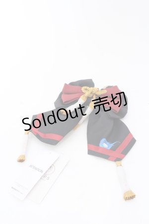 画像: axes femme kawaii / 彼岸の白狐会柄リボンバレッタ  クロ O-25-04-18-018-AX-AC-OW-OS