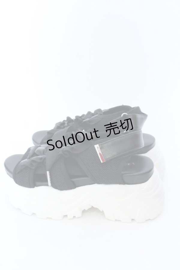 画像2: axes femme POETIQUE / レースアップスポサン S クロ×シロ O-25-04-18-028-AX-SH-OW-ZT-K005 (2)