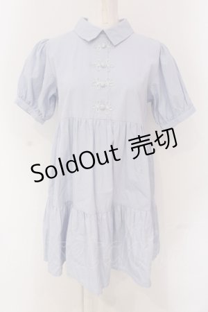 画像: merry jenny / チャイナティアードミニワンピース  サックス O-25-04-19-025-LO-OP-IG-OS