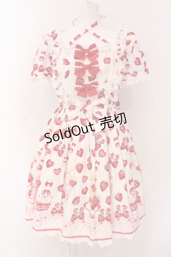 画像1: Angelic Pretty / Lyrical Bunny Parlorワンピース  シロ（ところどころ赤く色移り） O-25-04-19-004-AP-OP-OW-OS (1)