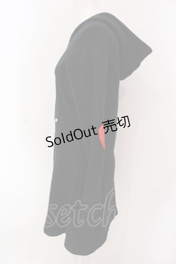 画像2: MILK / ハートパッチパーカーワンピース  クロ O-25-04-19-056-ML-OP-IG-ZT383 (2)