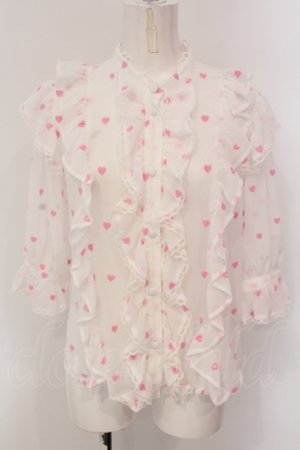 画像: Angelic Pretty / Petit Heartブラウス  シロ×ピンク O-25-04-19-060-AP-BL-OW-OS