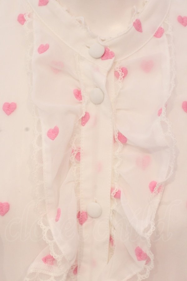 画像2: Angelic Pretty / Petit Heartブラウス  シロ×ピンク O-25-04-19-060-AP-BL-OW-OS (2)