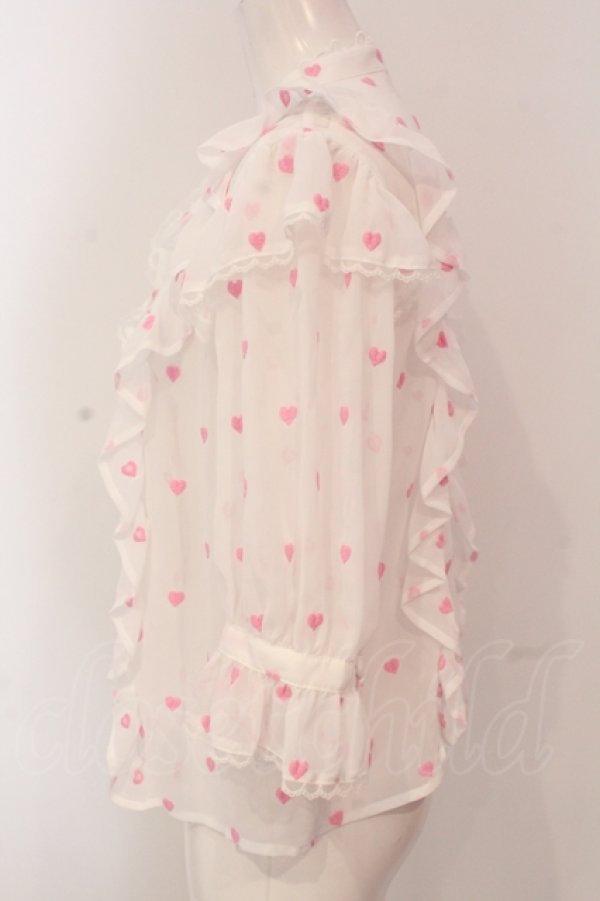 画像3: Angelic Pretty / Petit Heartブラウス  シロ×ピンク O-25-04-19-060-AP-BL-OW-OS (3)