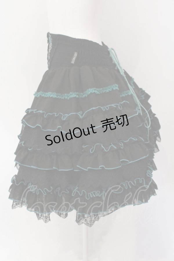 画像3: Ozz oneste / Dark Wizard フリルスカート  ブラック×グリーン O-25-04-19-066-OO-SK-OW-OS (3)