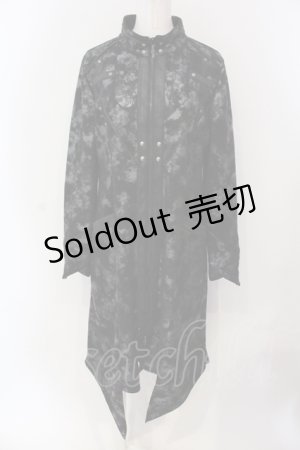 画像: Ozz Croce / The Time of Awakening ロングカーディガン  ブラック×シルバー O-25-04-19-068-OO-JA-OW-OS