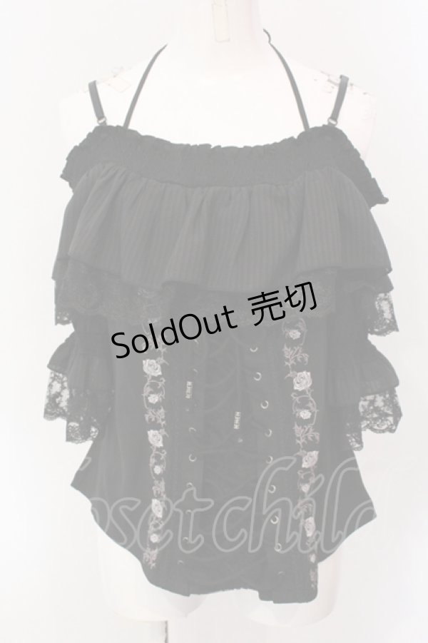 画像1: Ozz oneste / Pirates Roseオフショルダープルオーバー  ブラック O-25-04-19-070-OO-TO-OW-OS (1)
