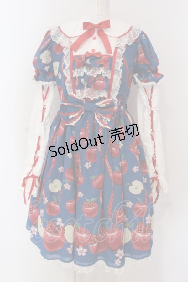 画像1: Angelic Pretty / Girly Apples付け袖ワンピース  アオ O-25-04-19-008-AP-OP-OW-OS (1)