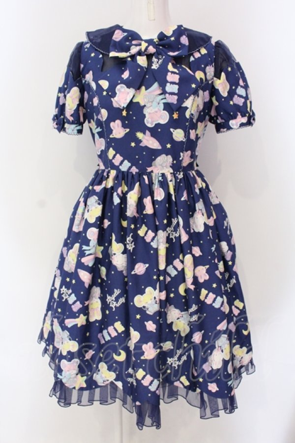 画像1: Angelic Pretty / SPACE TOYSワンピース  ネイビー O-25-04-19-012-AP-OP-OW-OS (1)