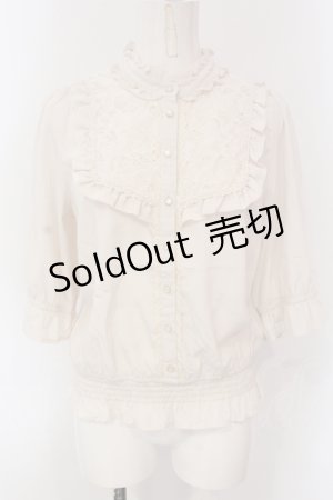 画像: axes femme / シャーリングデザインブラウス M アイボリー O-25-04-19-014-AX-BL-IG-OS