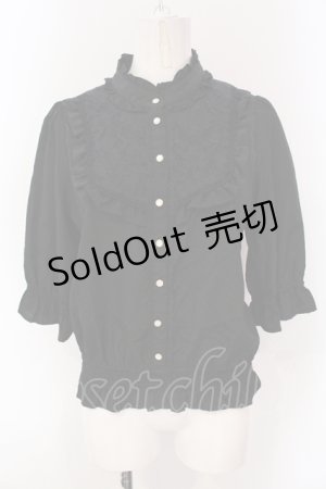 画像: axes femme / シャーリングデザインブラウス M クロ O-25-04-19-016-AX-BL-IG-OS