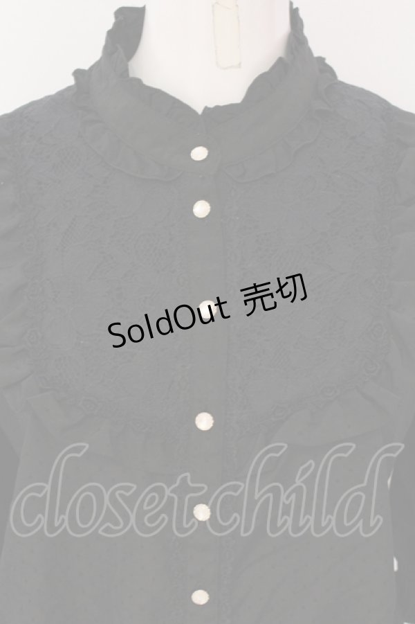 画像2: axes femme / シャーリングデザインブラウス M クロ O-25-04-19-016-AX-BL-IG-OS (2)