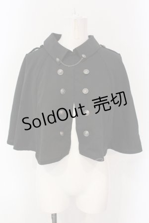 画像: axes femme / チェーン付きダブル釦ケープ F クロ O-25-04-19-017-AX-JA-IG-OS