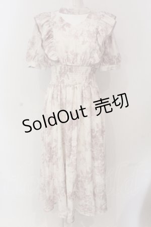 画像: evelyn / 花柄チョーカーワンピース  アイボリー×ピンク O-25-04-19-019-LO-OP-IG-OS