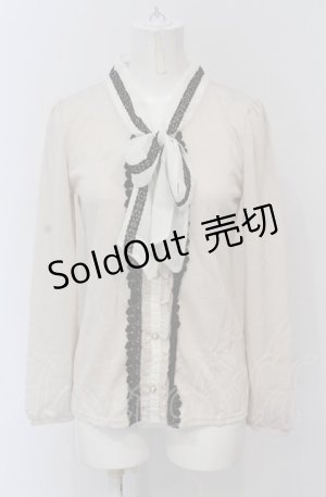 画像: axes femme / タイ付きブラウス風プルオーバー M アイボリー O-25-04-20-005-AX-TO-IG-OS