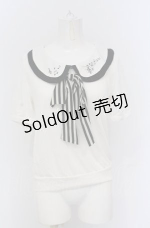 画像: Ank Rouge / 音符ダブルカラーTシャツ  オフシロ×クロ O-25-04-20-043-CA-TO-IG-OS