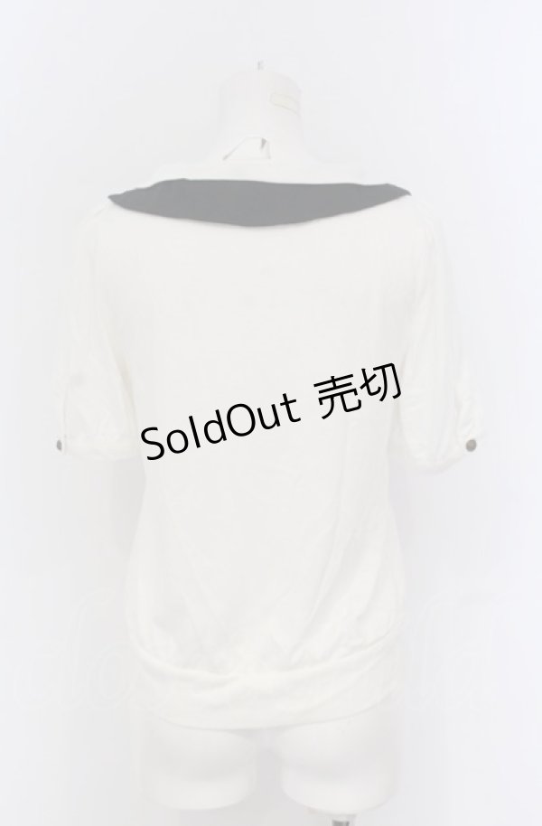 画像2: Ank Rouge / 音符ダブルカラーTシャツ  オフシロ×クロ O-25-04-20-043-CA-TO-IG-OS (2)