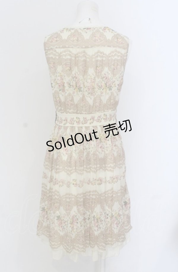 画像2: axes femme / 花×レース柄ワンピース M アイボリー O-25-04-20-044-AX-OP-IG-OS (2)
