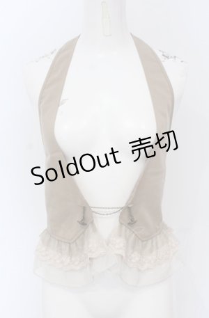 画像: axes femme / シフォンチュールフリルホルターベスト M ベージュ O-25-04-20-051-AX-TO-IG-OS