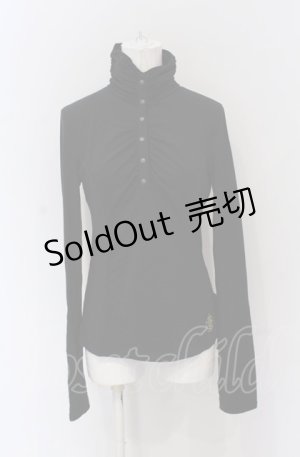 画像: Ozz oneste / ギャザーハイネックカットソー  ブラック O-25-04-20-007-OO-TO-IG-OS