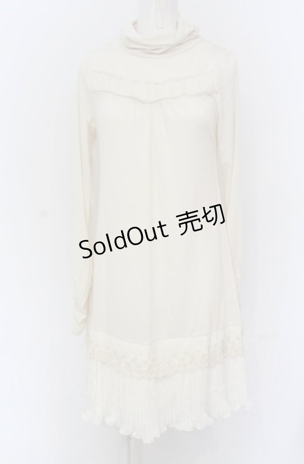 画像1: axes femme / シフォンプリーツロングインナーカットソー M アイボリー O-25-04-20-066-AX-TO-IG-OS (1)
