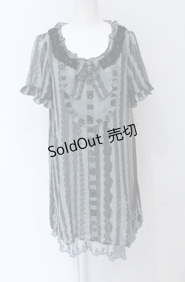 画像1: axes femme / レースptシフォンロングチュニ  グリーン系 O-25-04-20-008-AX-TO-IG-OS (1)