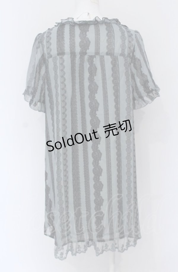 画像2: axes femme / レースptシフォンロングチュニ  グリーン系 O-25-04-20-008-AX-TO-IG-OS (2)