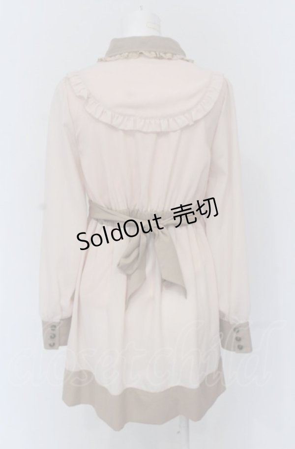 画像2: 【SALE】Ank Rouge / ローズ刺繍バイカラーワンピース  ピンク×ベージュ O-25-04-20-001-CA-OP-IG-ZT304 (2)