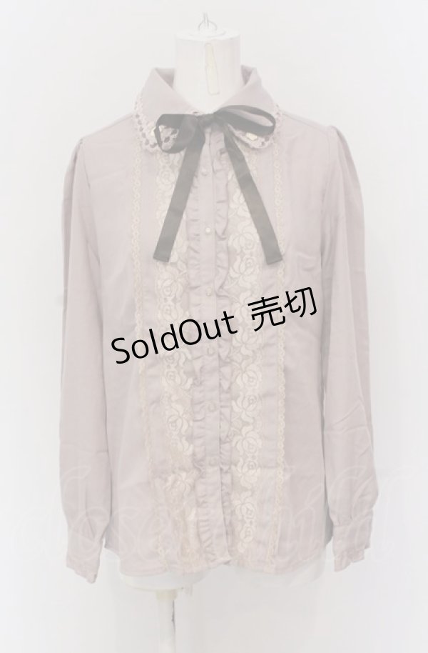 画像1: axes femme / 巻きバラ付きブラウス L ピンクベージュ O-25-04-20-002-AX-BL-IG-OS (1)
