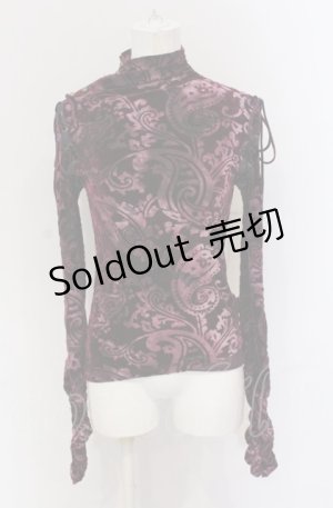 画像: Ozz On / ショルダーレースアップフロッキーカットソー  パープル O-25-04-20-013-OO-TO-IG-OS