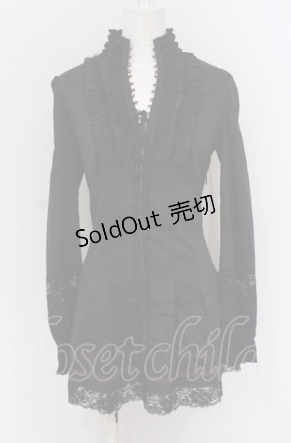 画像1: Ozz oneste / バックティアードブラウスチュニック  ブラック×レッド O-25-04-20-015-OO-TO-IG-OS (1)