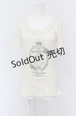 画像: axes femme / レースフレームTシャツ  アイボリー O-25-04-20-003-AX-TS-IG-OS