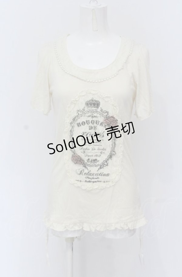 画像1: axes femme / レースフレームTシャツ  アイボリー O-25-04-20-003-AX-TS-IG-OS (1)