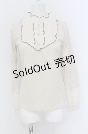 画像: axes femme / スタンドカラーブラウス風プルオーバー M アイボリー O-25-04-20-037-AX-TO-IG-OS