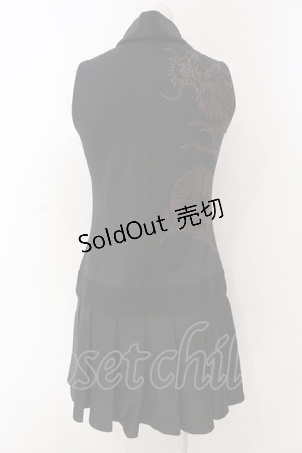 画像4: Qutie Frash / 蜘蛛の巣レースアップノースリーブワンピース  ブラック×レッド O-25-04-21-032-QU-OP-IG-OS (4)