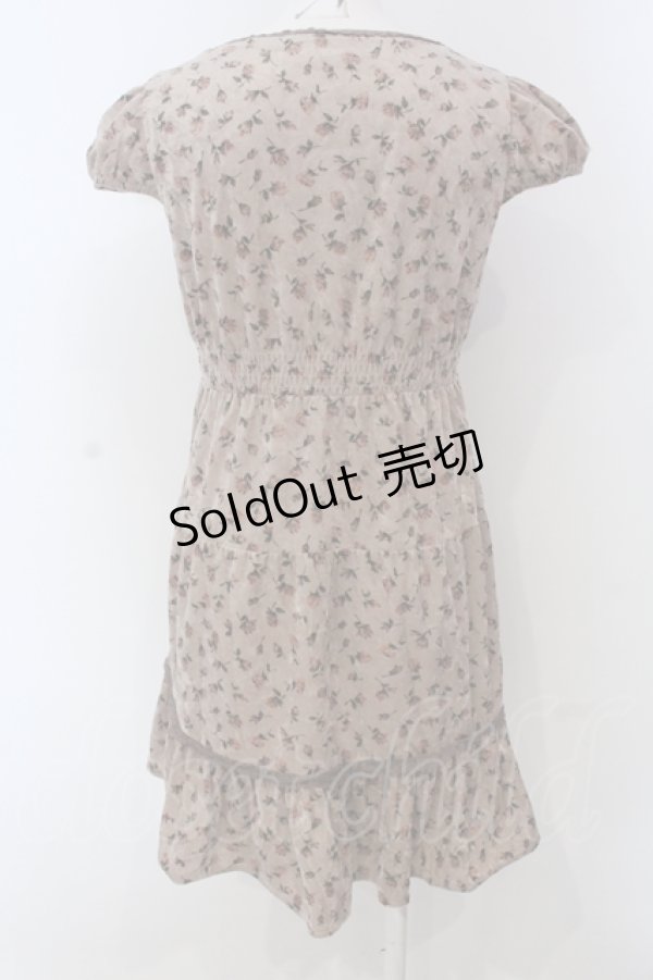 画像3: axes femme / 小花柄ベロアワンピース M ピンクベージュ O-25-04-21-035-AX-OP-IG-OS (3)