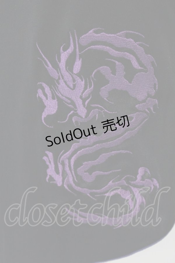 画像2: Ozz On / ジップ配色ネット切り替えチャイナワンピース  ブラック×パープル O-25-04-21-038-OO-OP-IG-OS (2)