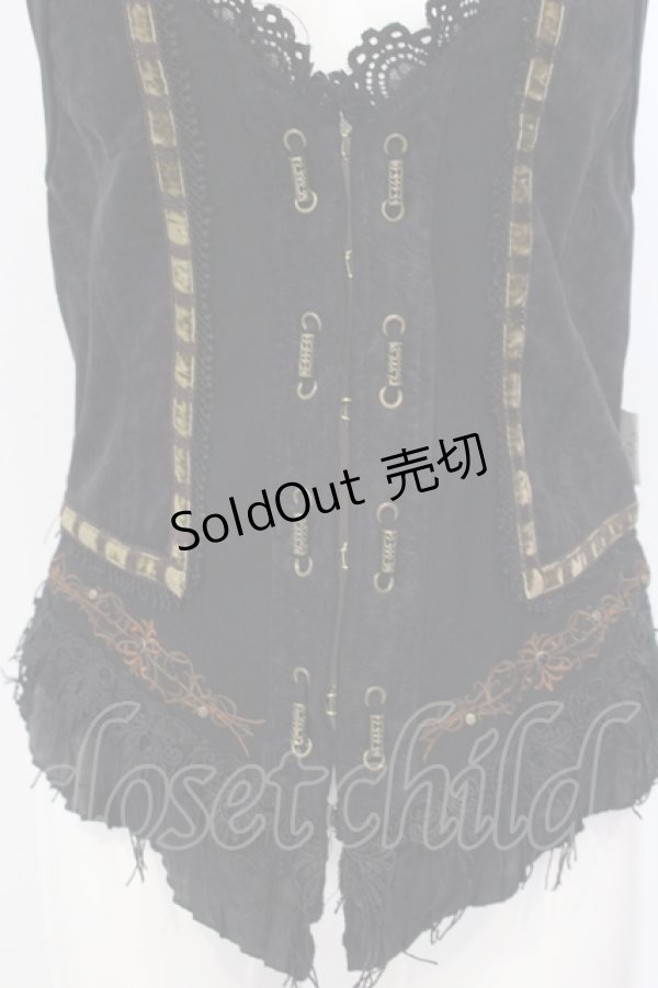 画像2: Rozen Kavalier / ペイズリーホルターベスト  ブラック O-25-04-21-041-OO-TO-IG-OS (2)
