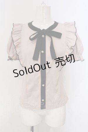 画像: Ank Rouge / リボンタイ配色リブトップス  ピンク×クロ O-25-04-21-060-CA-TO-IG-OS