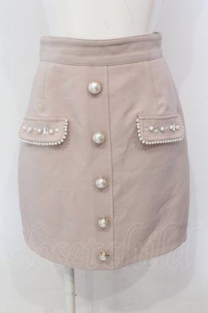 画像: Ank Rouge / ビジューフラップ台形ミニスカート  ピンク O-25-04-21-065-CA-SK-IG-OS