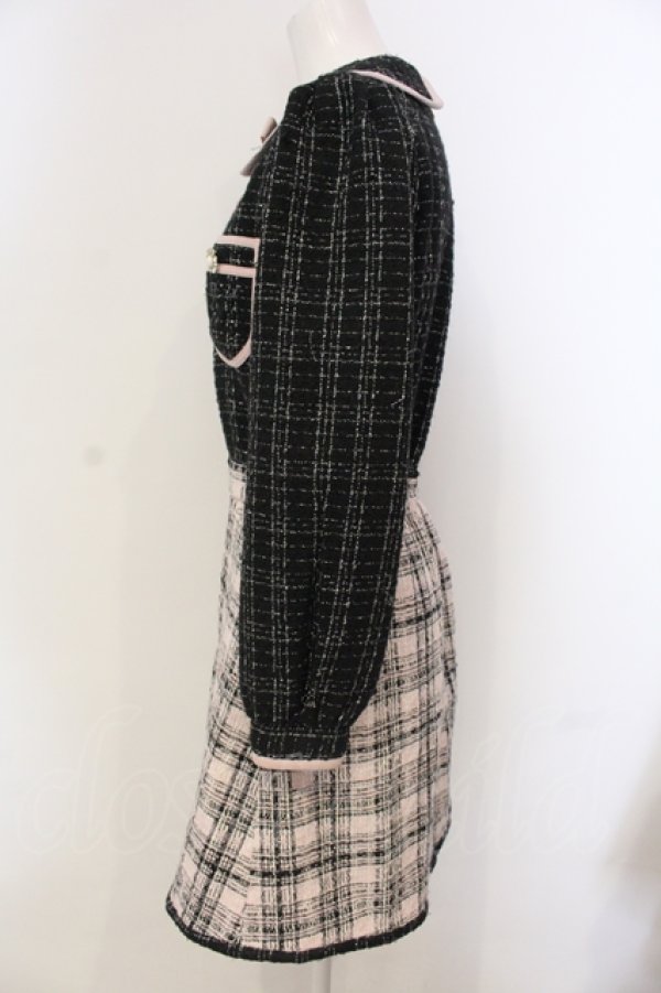 画像3: Swankiss / TS docking tweed O/P ワンピース  クロ×ピンク O-25-04-21-066-CA-OP-IG-OS (3)